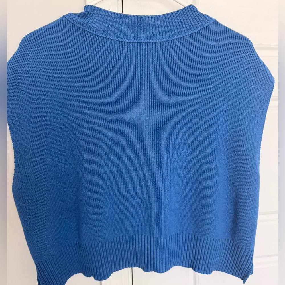 Free People V-Neck Blue Sweater - Picture 3 of 5